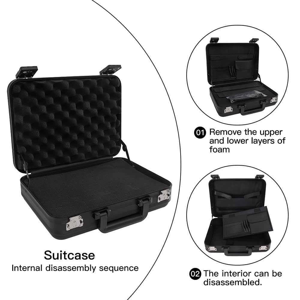 Amazon.com: urecimy Black Aluminum Money Briefcase for Cash Metal